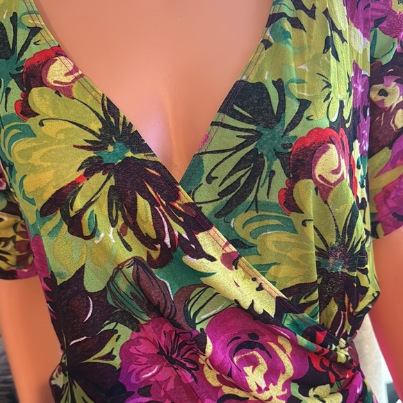 Karen Kane Floral Wrap Blouse - Multicolor - Picture 2 of 8